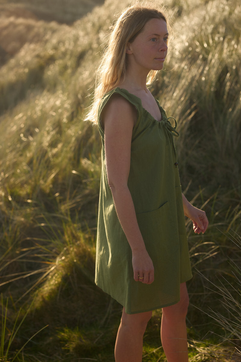 sustainable mini dresses BANJAARA Elowen Dress – Wild Sage Jersey Colors:Red Women’s Lavender Long Dress Side pockets Crafted with farfetch