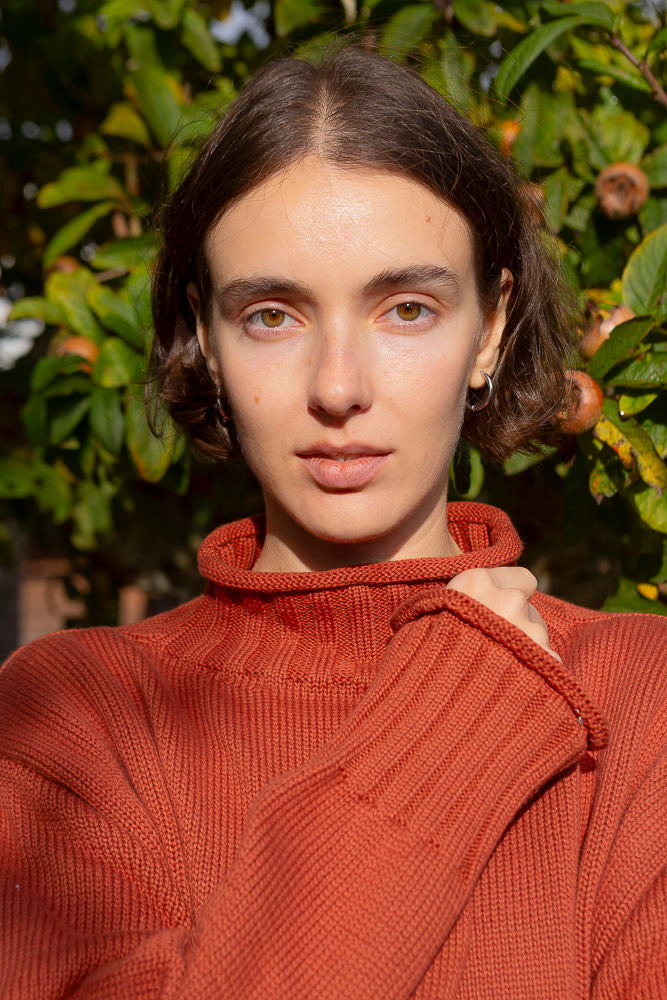 Sculpted Guernsey Jumper - Paprika