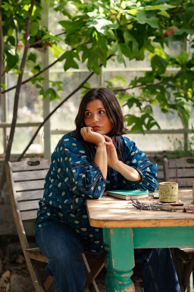Elm Blouse - Indigo Thistle