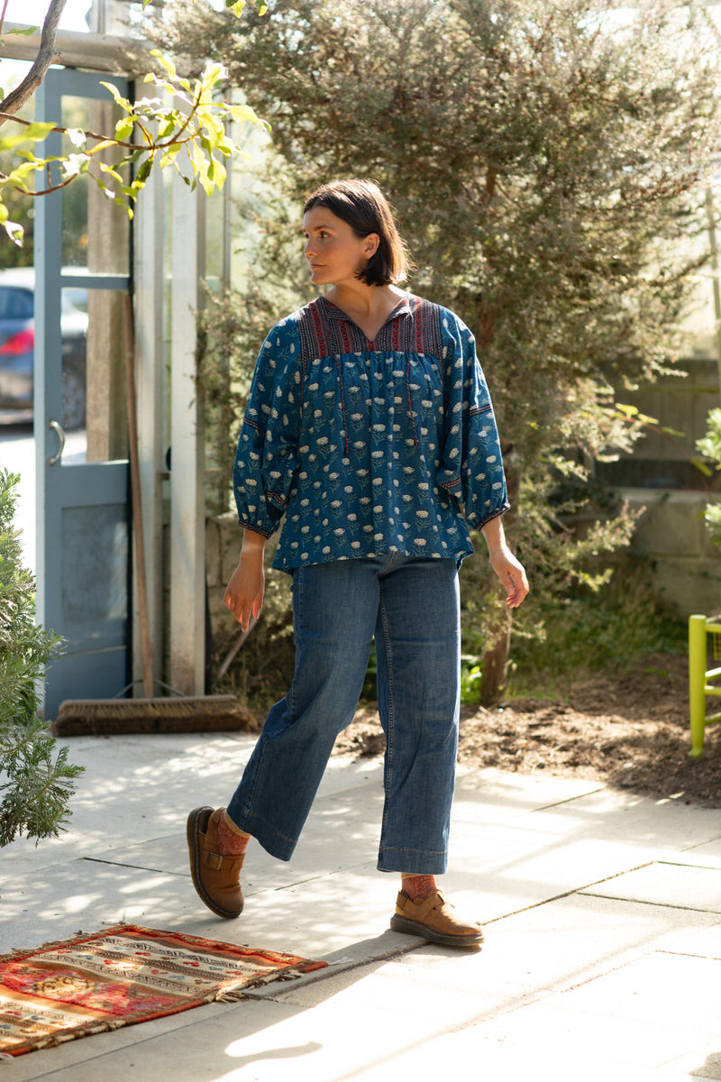 Elm Blouse - Indigo Thistle