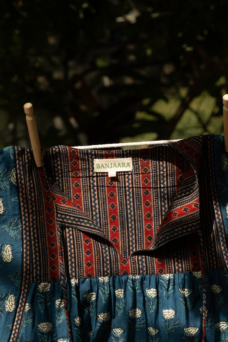 Elm Blouse - Indigo Thistle