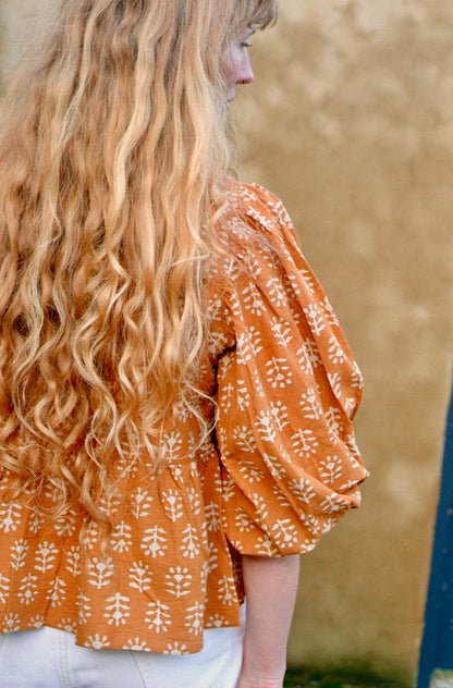 Tie Front Blouse - Sunflower Dabu