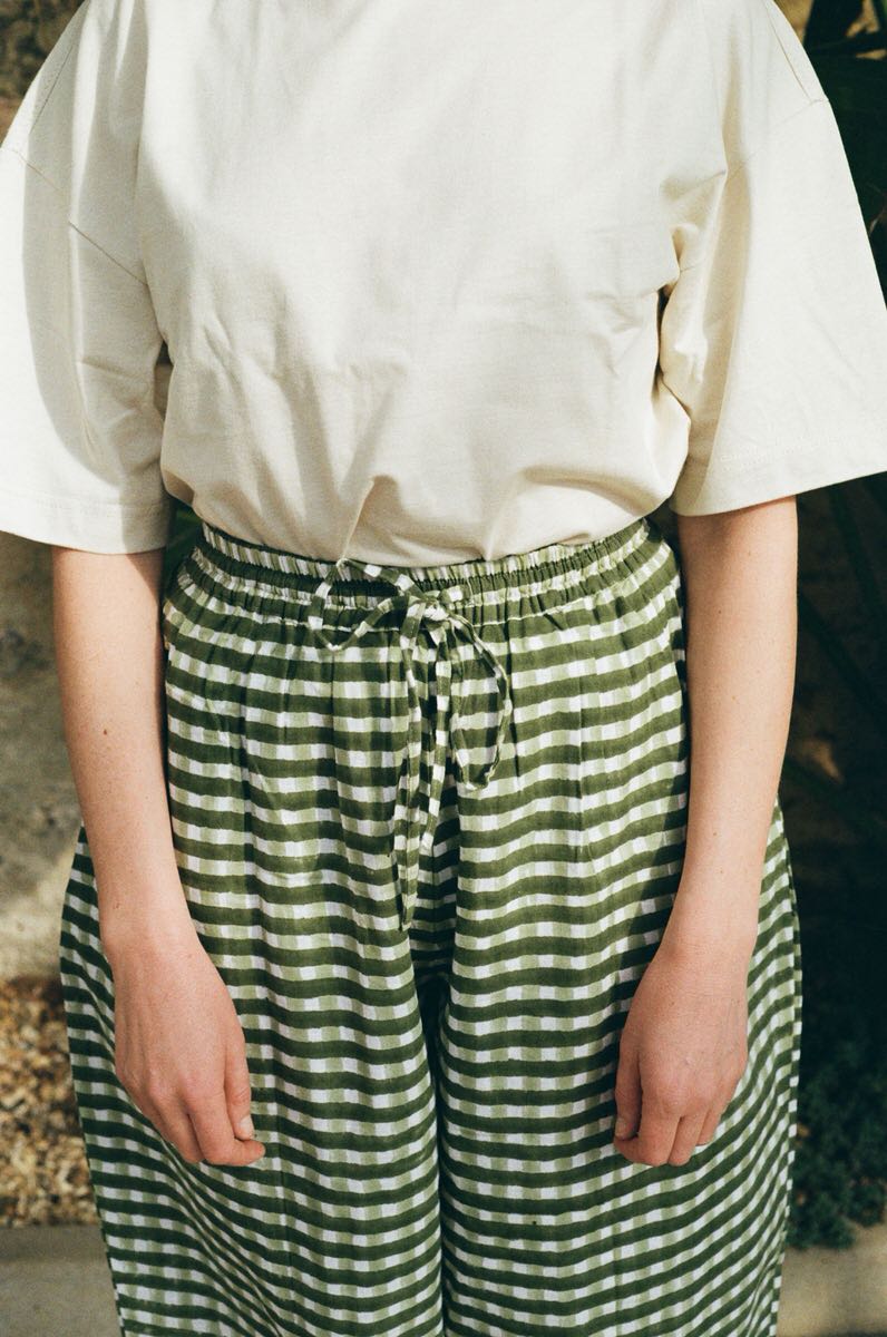 Gingham Trousers - Pea