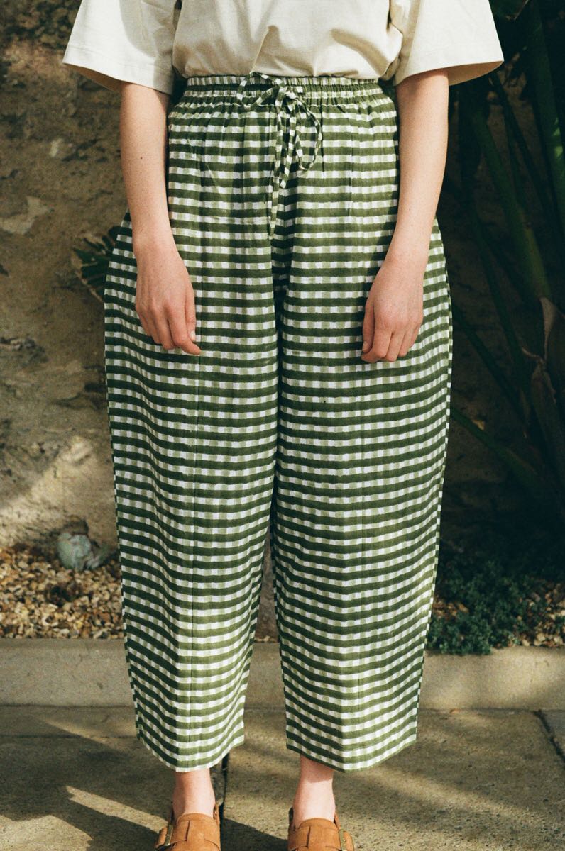 Gingham Trousers - Pea
