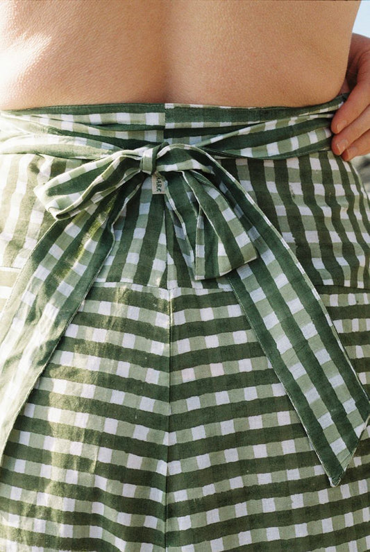 Maxi Wrap Skirt - Gingham Pea