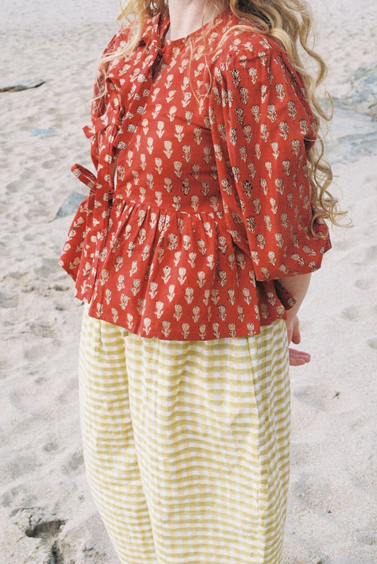 Tie Front Blouse - Rose