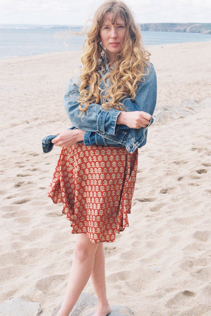 Mini Wrap Skirt - Ruby