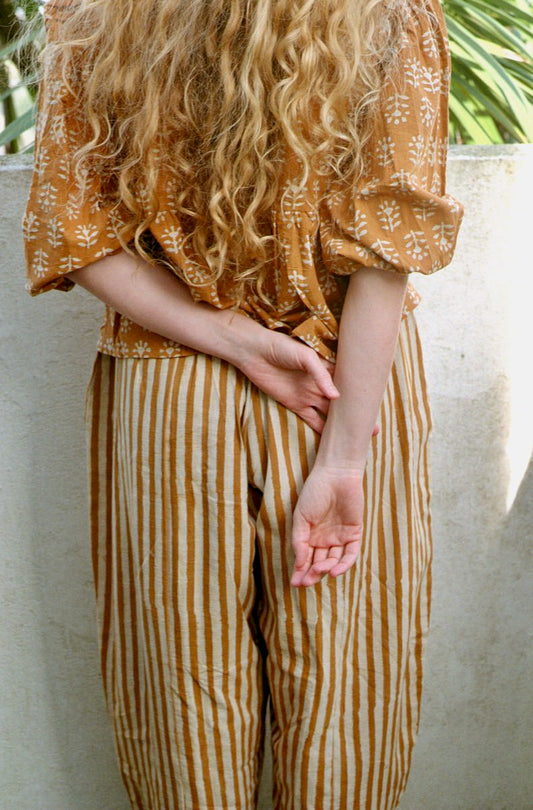 Striped Trousers - Ochre