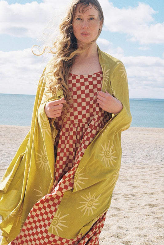 Zennor Midi Dress - Red Checkers