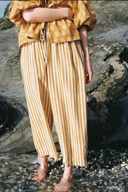 Striped Trousers - Ochre