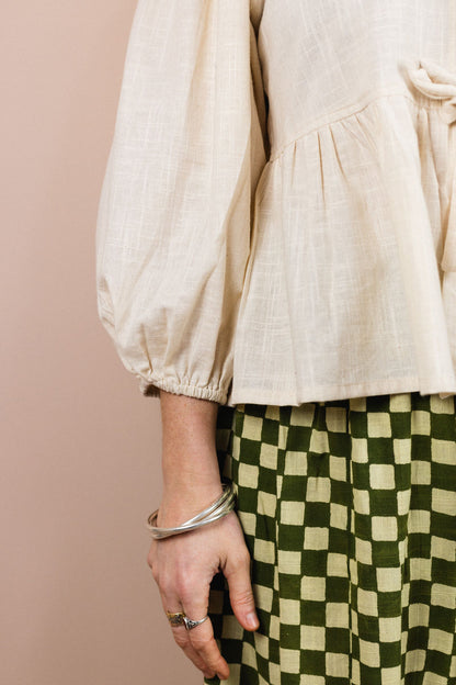 Tie Front Blouse - Wild Oat