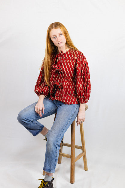Tie Front Blouse - Rose
