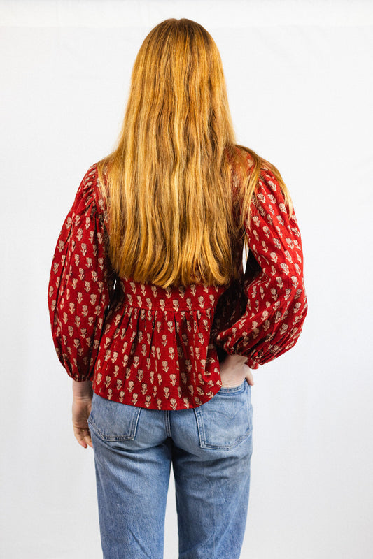 Tie Front Blouse - Rose