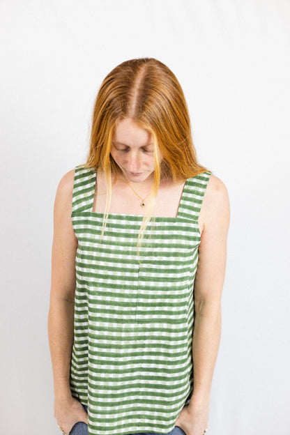 Tank Top - Gingham Pea