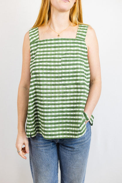 Tank Top - Gingham Pea