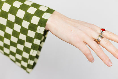 Wrap Top - Green Checkers