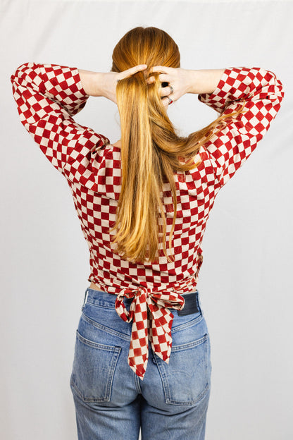 Wrap Top - Red Checkers