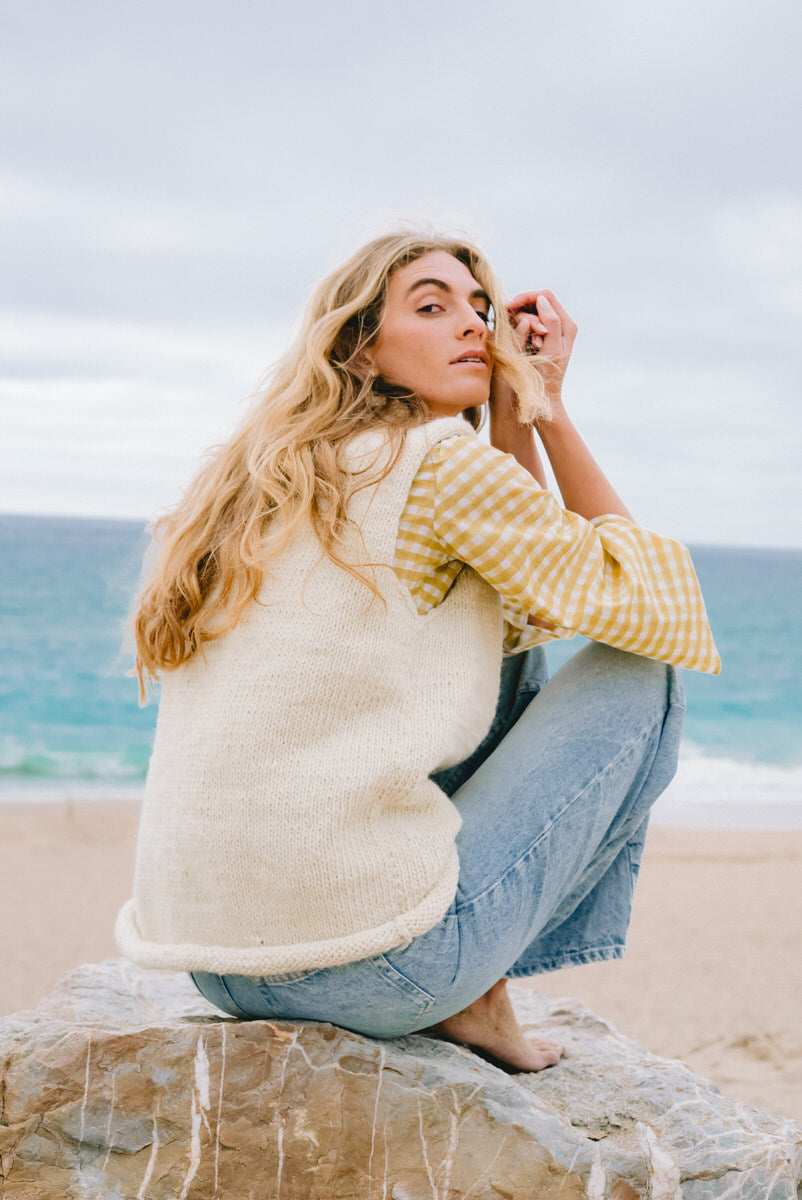 Gingham Lemon Wrap Top