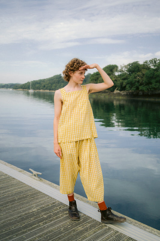 Tank Top - Gingham Lemon