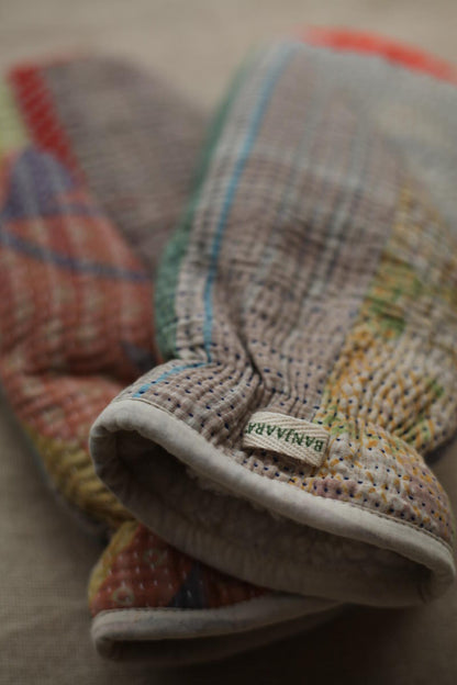Kantha Mittens