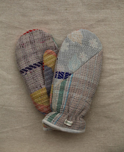 Kantha Mittens