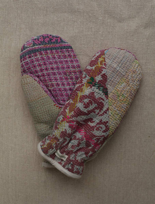 Kantha Mittens