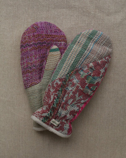 Kantha Mittens