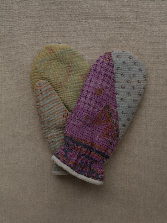 Kantha Mittens