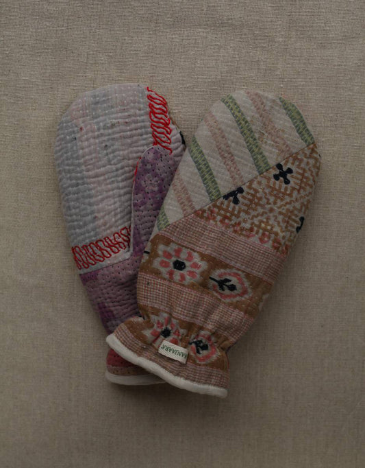 Kantha Mittens