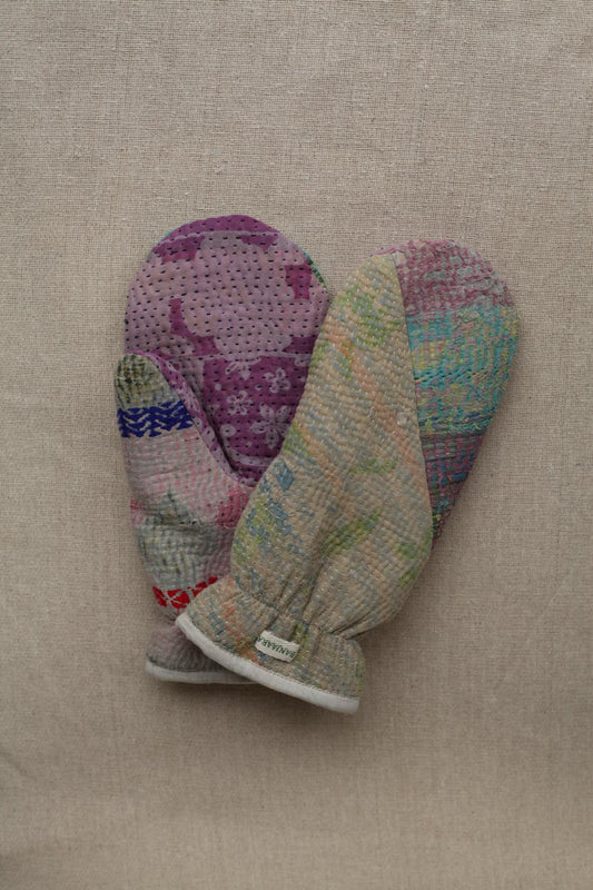 Kantha Mittens