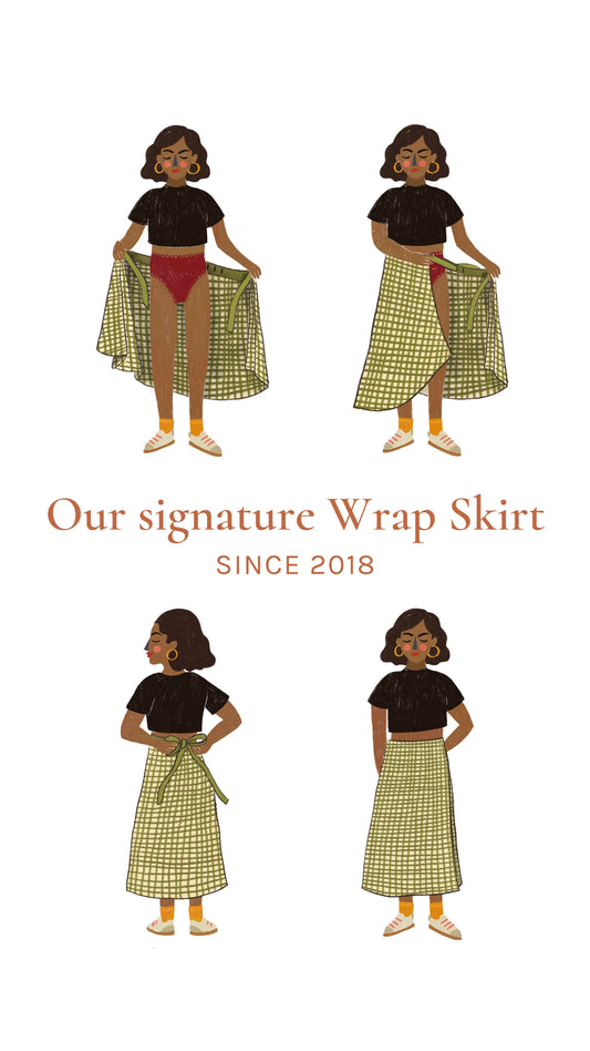 Midi Wrap Skirt - Ochre Meadow