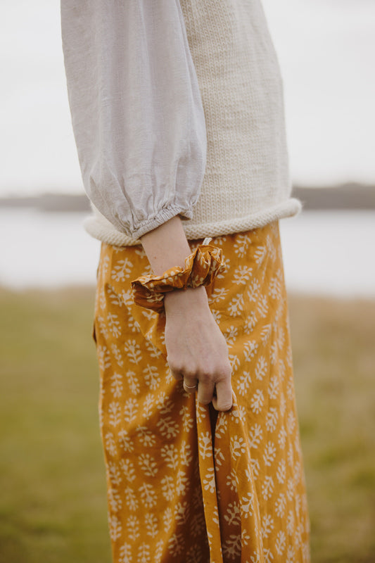 Maxi Wrap Skirt - Sunflower Dabu