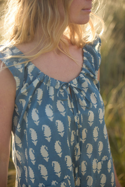 Elowen Mini Dress - Blue Paisley