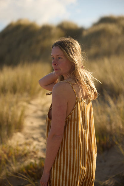 Mara Playsuit - Striped Ochre