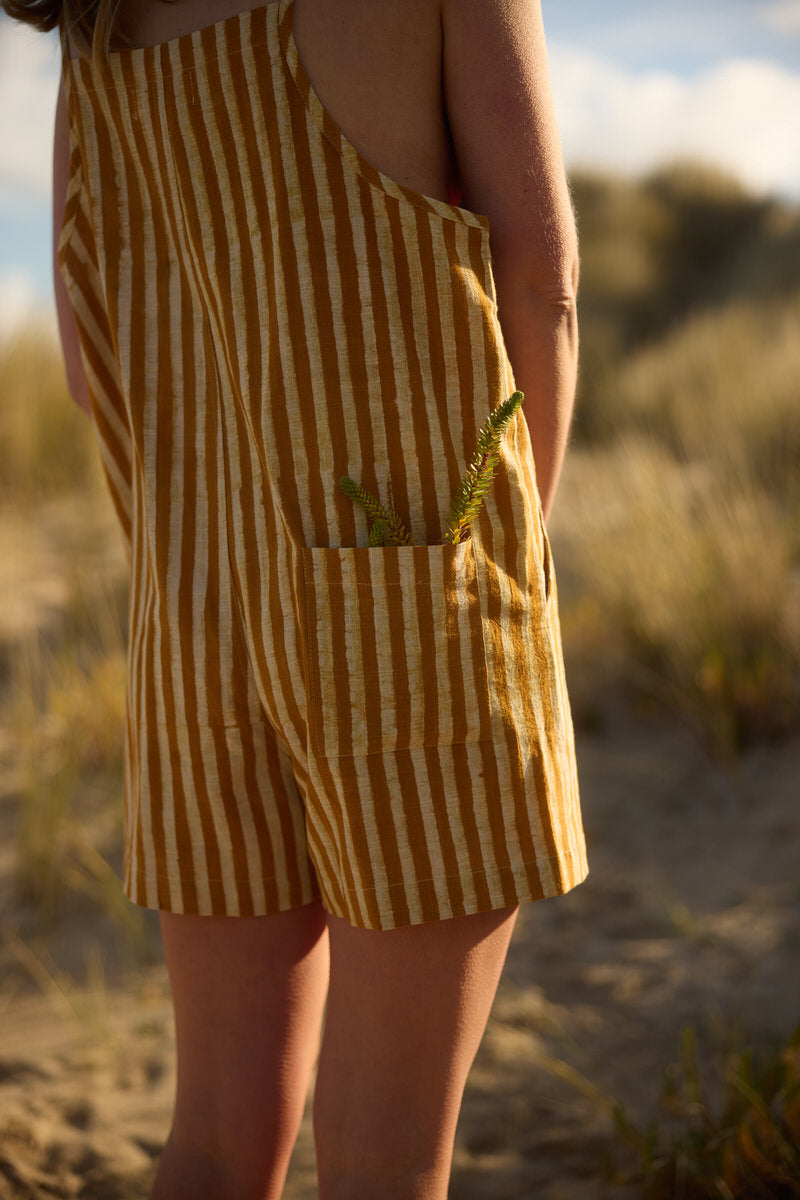 Mara Playsuit - Striped Ochre