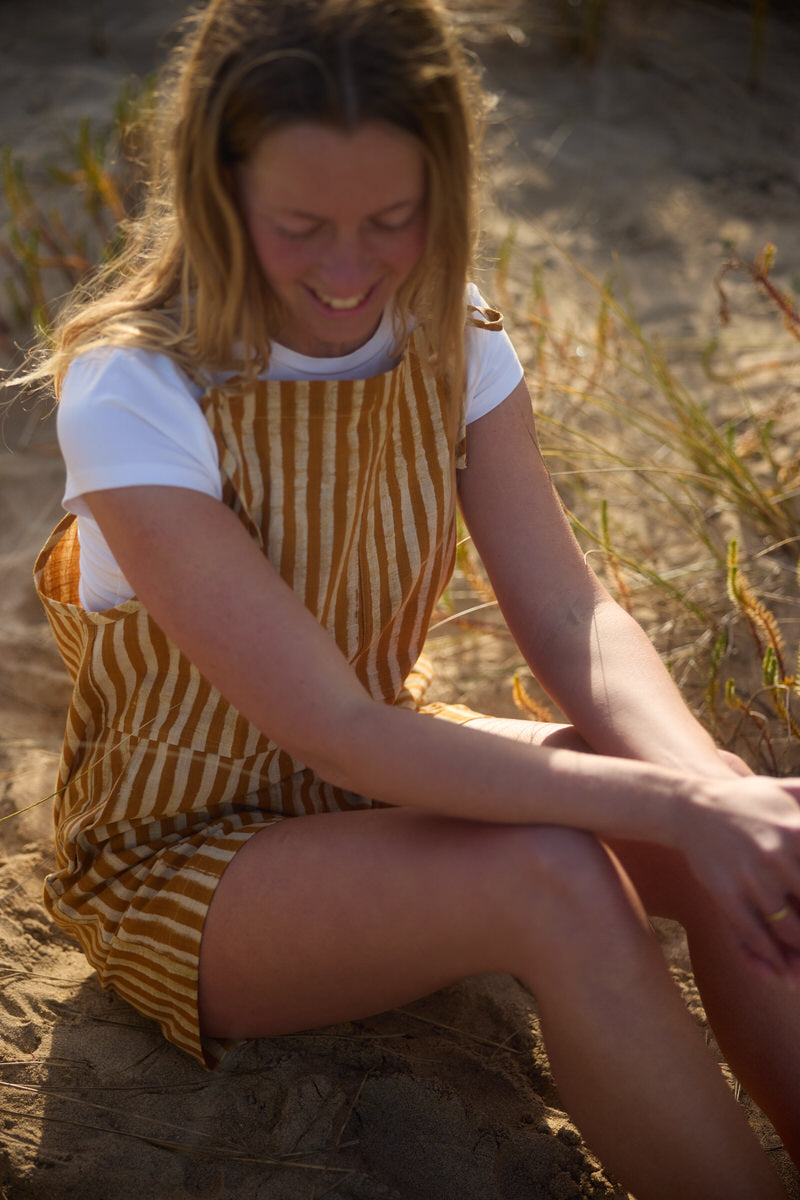 Mara Playsuit - Striped Ochre