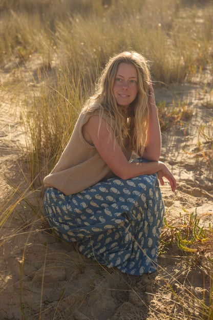 Maxi Tiered Skirt - Blue Paisley
