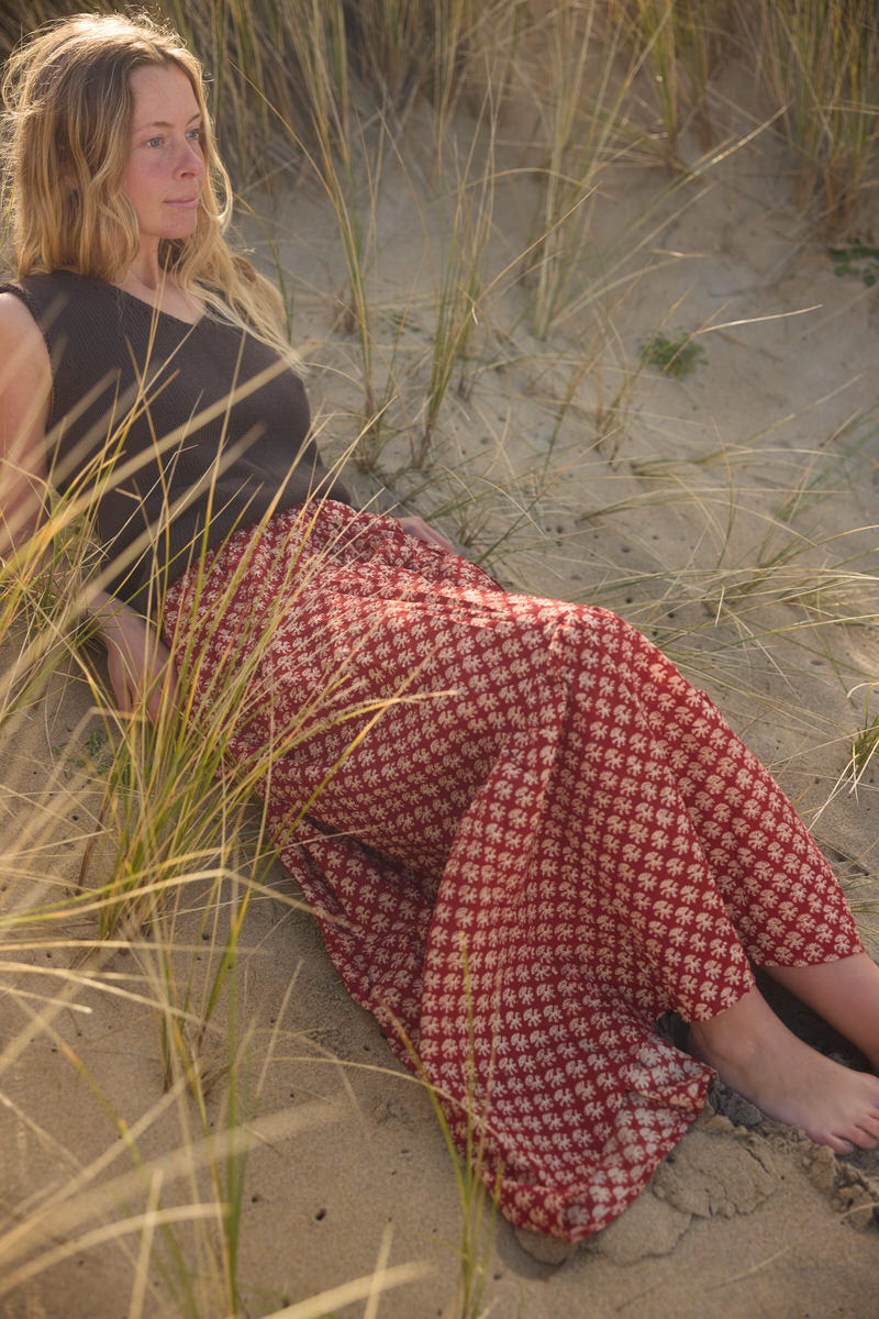 Maxi Tiered Skirt - Wild Cherry