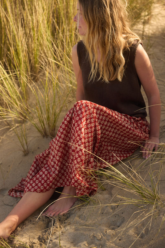 Maxi Tiered Skirt - Wild Cherry