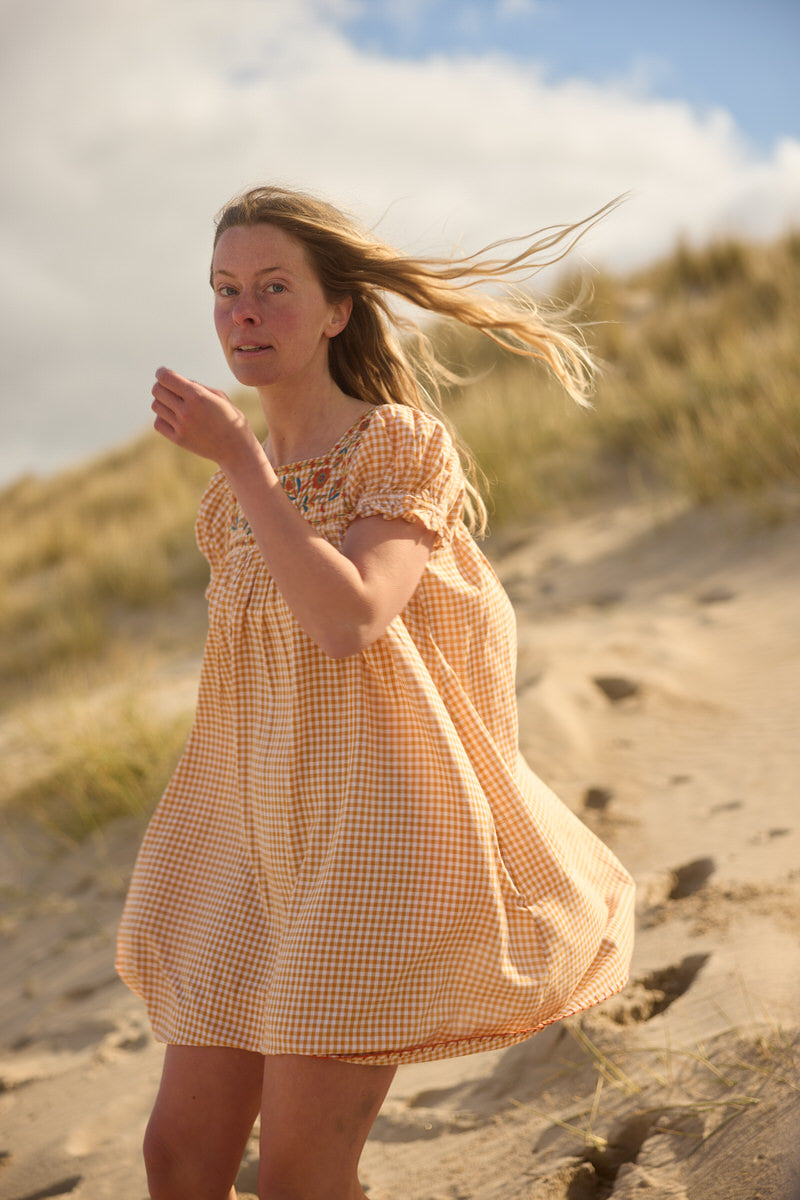 Poet Mini Dress - Marigold Gingham