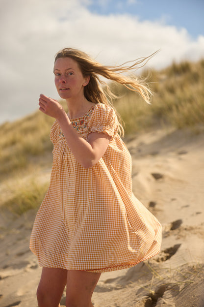 Poet Mini Dress - Marigold Gingham