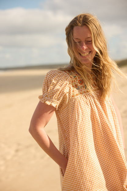 Poet Mini Dress - Marigold Gingham
