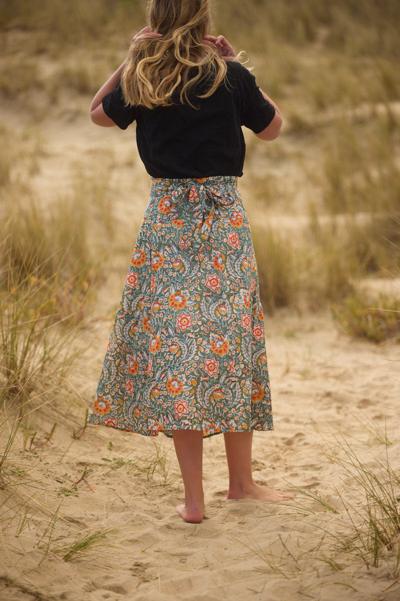 Midi Wrap Skirt - Spring Bloom