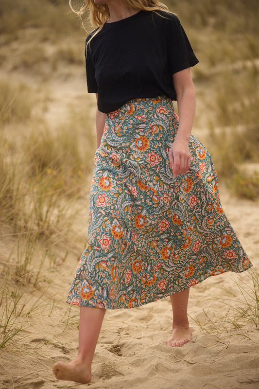 Midi Wrap Skirt - Spring Bloom