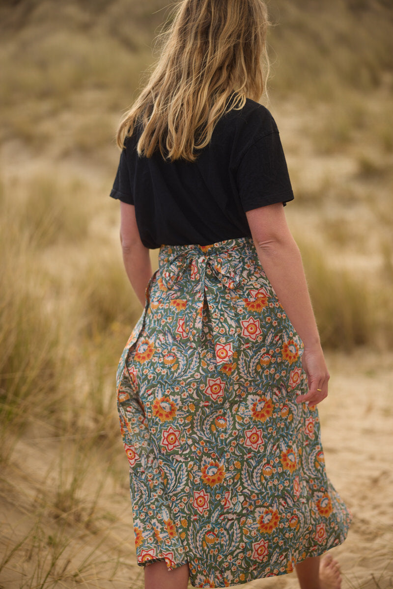 Midi Wrap Skirt - Spring Bloom