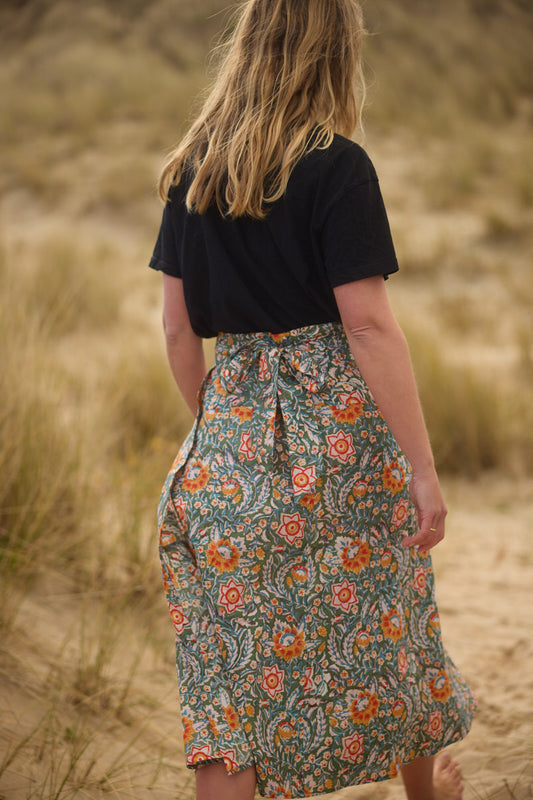 Midi Wrap Skirt - Spring Bloom