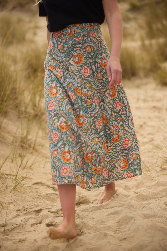 Midi Wrap Skirt - Spring Bloom