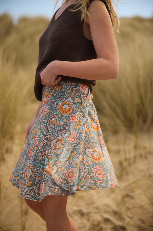 Mini Wrap Skirt - Spring Bloom