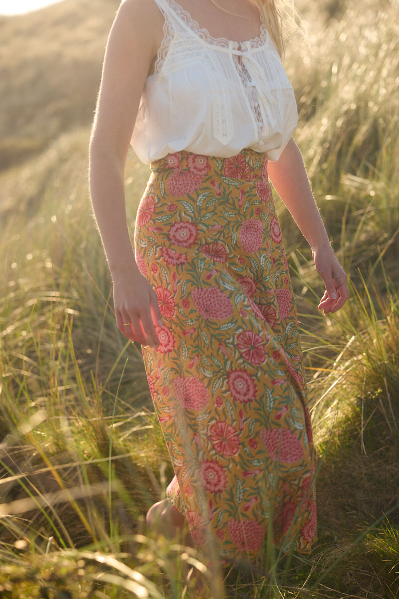 Maxi Wrap Skirt - Ochre Meadow