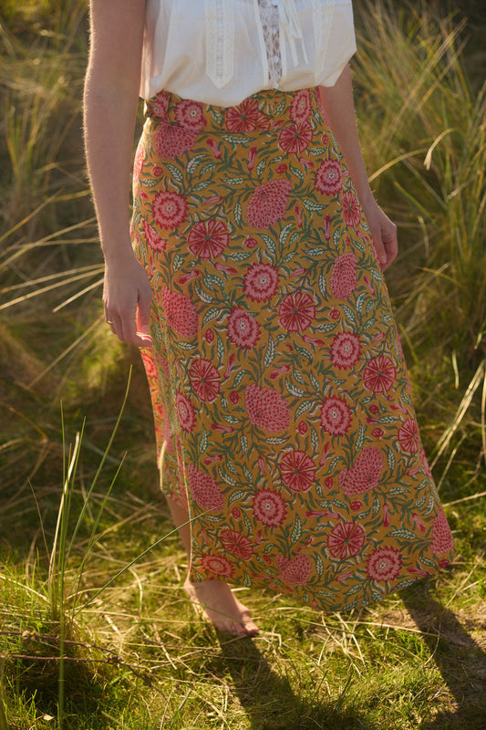 Maxi Wrap Skirt - Ochre Meadow